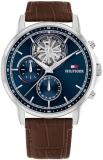 Tommy Hilfiger Analogue Multifunction Quartz Watch for Men with Skeleton Subdial and Stainless Steel...