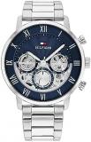 Tommy Hilfiger Analogue Multifunction Quartz Watch for Men with Silver Stainless Steel Bracelet - 17...