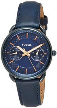Fossil Women's Analog Quartz Watch with Leather Calfskin Strap ES4092