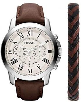 Fossil FS5527IESET Mens Grant Watch and Bracelet Gift Set