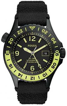 Fossil Limited Edition FB-GMT Dual-Time Watch with Black Silicone Strap for Men LE1107