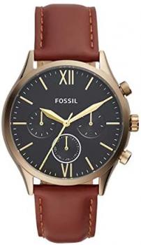 Fossil Men's Leather Quartz Watch BQ2404