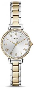 Fossil Kinsey Three-Hand with Two-Tone Stainless Steel Strap for Women's ES4449