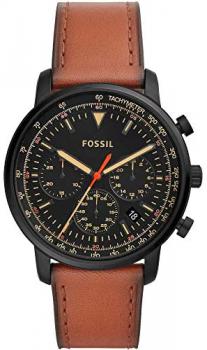 Fossil Mens Chronograph Quartz Watch with Leather Strap FS5501