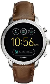 FOSSIL Gen 3 Smartwatch Q Explorist Navy Leather / Men's Smartwatch Compatible with Android and iOS - Activity Tracker, Smartphone Notifications, Water resistant