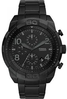 Fossil Bronson Chronograph Stainless Steel Watch with Black Dial FS5712