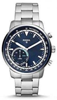 Fossil Hybrid Smartwatch &ndash; Q Goodwin Silver Stainless Steel Men&rsquo;s Watch (FTW1173)