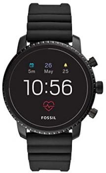 Fossil FTW4018 Men's Gen 4 Explorist HR Silicone Touchscreen Smartwatch ,Black