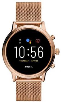 Fossil Gen 5 Julianna - Touchscreen Smartwatch Stainless Steel case and Strap in Rose Gold Tone with Speaker, Heart Rate, GPS, NFC,for Womens- FTW6062