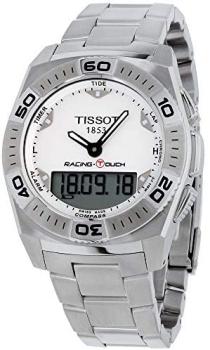 Tissot Men's 45mm Steel Bracelet &amp; Case Swiss Quartz Silver-Tone Dial Watch T002.520.11.031.00