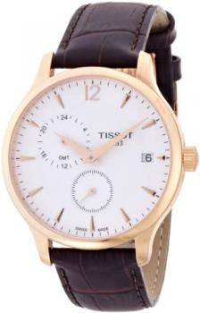 Tissot Men's 42mm Brown Calfskin Band Steel Case S. Sapphire Quartz White Dial Analog Watch T0636393603700