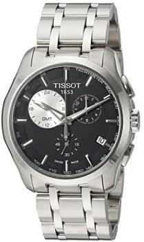 Tissot Men's Couturier 41mm Grey Steel Bracelet &amp; Case Quartz Black Dial Analog Watch T035.439.11.051.00