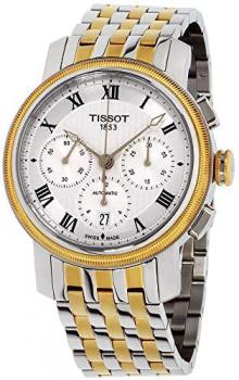 Tissot Men's 42mm Two Tone Steel Bracelet &amp; Case Automatic Silver-Tone Dial Watch T0974272203300