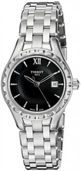 Tissot Women's 28mm Steel Bracelet &amp; Case Swiss Quartz Black Dial Analog Watch T0720101105800