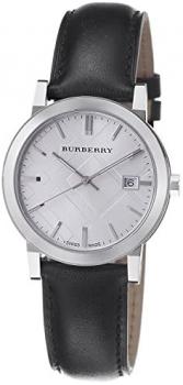 Burberry Large Check Black Leather Strap Watch BU9008