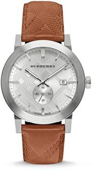 Burberry Men's Swiss Chronograph The City Brown Leather Strap Timepiece 42mm BU9904