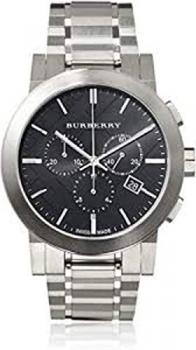Burberry Brushed Stainless Steel Chronograph Watch - Black