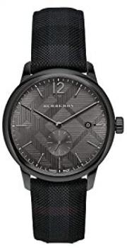 Burberry Men's BU10010 Check Stamped Round Dial Watch, 40mm