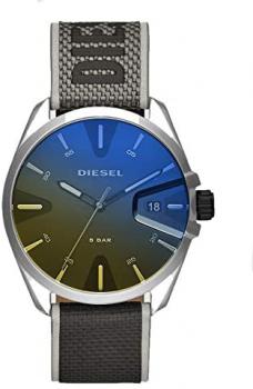 DIESEL MS9 Multi-hued Iridescent case Three-Hand Black Nylon Watch DZ1902