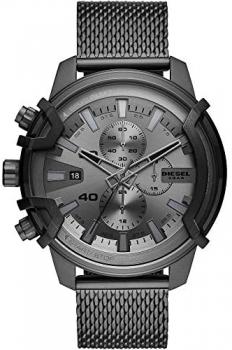 DIESEL GRIFFED Chronograph Watch with Grey Stainless Steel mesh Strap for Men DZ4536