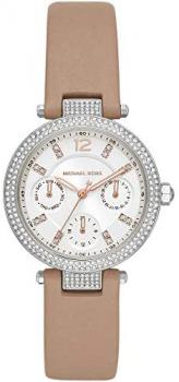 Michael Kors Parker Multifunction Watch with Truffle Leather Strap for Women MK2913