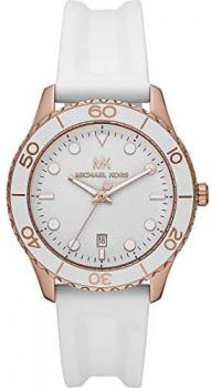 Michael Kors Runway -Analogue Quartz Watch with White Silicone Strap for Women MK6853