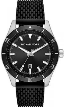 Michael Kors Layton Men's Three-Hand Black Silicone Mesh Watch MK8819