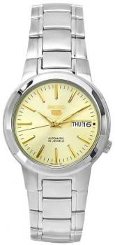 Seiko Men's SNKA03K Silver Stainless-Steel Automatic Watch with Gold Dial