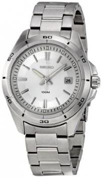 Seiko SGEE87P1with Steel Strap for Man, White/Grey