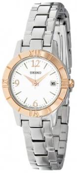 Seiko Women's SXDE36 Rose Gold-Tone Bezel Watch