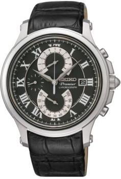 Seiko SPC067P2 Men's Quartz Chronograph Watch with Black Skin Strap