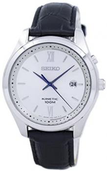 Seiko Mens Analogue Kinetic Watch with Leather Strap SKA771P1