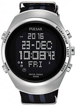 Pulsar x Mens Digital Quartz Watch with Nylon Bracelet PQ2059X1