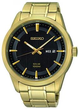 Seiko Mens Analogue Quartz Watch with Stainless Steel Strap SNE368P9