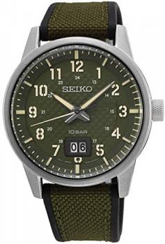 Seiko Neo Sports Quartz Khaki SUR323P1 3 Hands Watch