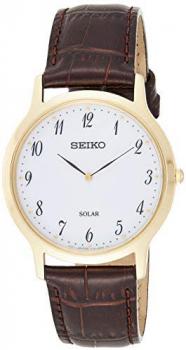Seiko Men's Analogue Solar Powered Watch with Leather Strap SUP860P1