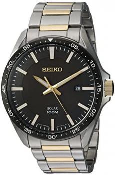 Seiko Men's Analog Japanese Quartz Watch with Stainless-Steel Strap SNE485