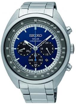 Seiko Men's Chronograph Solar Powered Watch with Stainless Steel Strap SSC619P1