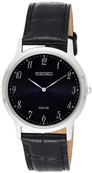 Seiko Men's Analogue Solar Powered Watch with Leather Strap SUP861P1