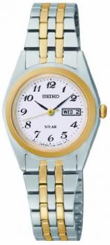 Seiko Womens Analogue Classic Solar Powered Watch with Stainless Steel Strap SUT116P9