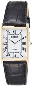 Seiko Men's Analogue Solar Powered Watch with Leather Strap SUP880P1