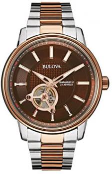 Bulova Men's Designer Automatic Self Winding Watch Stainless Steel- Two Tone Rose Gold 98A140