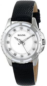 Bulova 98P139 Ladies Diamond Leather