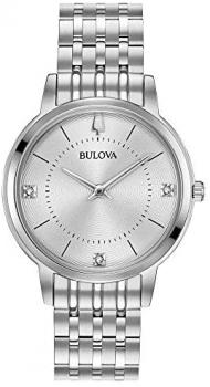 Bulova Women's Analog Quartz Watch with Stainless-Steel Strap 96P183