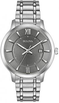 Bulova Men's Classics Stainless Gray Dial Bracelet Watch