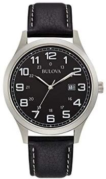 Bulova Dress Black Dial Stainless Steel Mens Watch 96B276