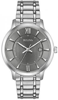 Bulova Men's Analogue Analog Quartz Watch with Stainless Steel Strap 96B281
