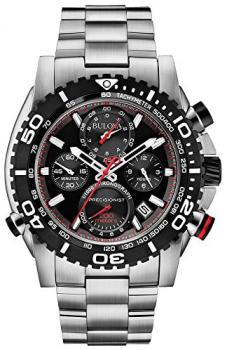 Bulova Precisionist Men's UHF Watch with Black Dial Analogue Display and Silver Stainless Steel Bracelet 98B212