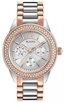 Bulova Womens Analogue Classic Quartz Watch with Stainless Steel Strap 98N100