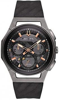 Bulova Mens Chronograph Quartz Watch with Rubber Strap 98A162